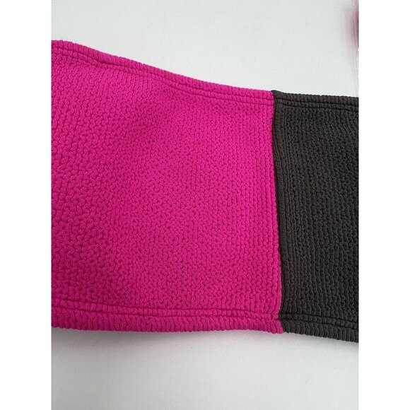 NWT Pilyq Womens Acai Reef Bandeau Bikini Top Hot Pink Gray Halter Option - Picture 3 of 7